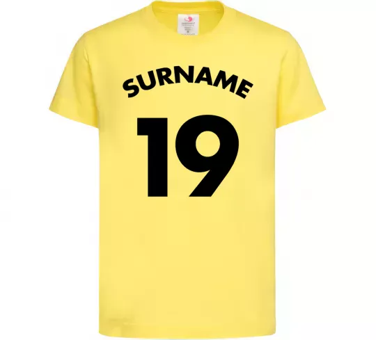 Детская футболка Surname 19 Лимонный фото