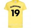 Детская футболка Surname 19 Лимонный фото