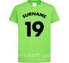 Дитяча футболка Surname 19 Лаймовий фото