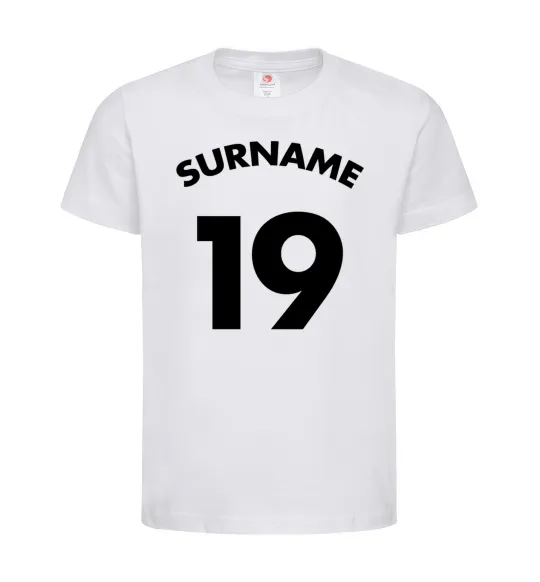 Дитяча футболка Surname 19 Білий фото