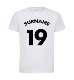 Дитяча футболка Surname 19 Білий фото