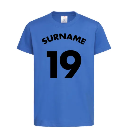 Дитяча футболка Surname 19 Яскраво-синій фото