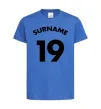Дитяча футболка Surname 19 Яскраво-синій фото