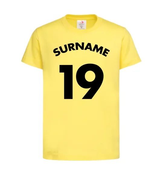 Дитяча футболка Surname 19 Лимонний фото
