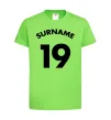Дитяча футболка Surname 19 Лаймовий фото