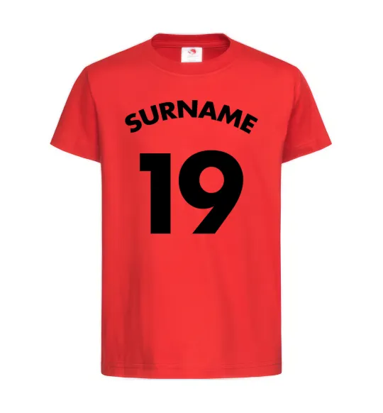 Дитяча футболка Surname 19 Червоний фото