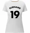 Женская премиум футболка Surname 19 Белый фото