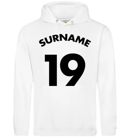 Чоловіча толстовка (худі) Surname 19 Білий фото