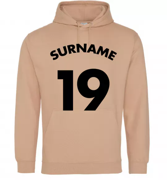 Чоловіча толстовка (худі) Surname 19 Пісочний фото