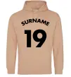 Чоловіча толстовка (худі) Surname 19 Пісочний фото