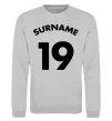 Свитшот Surname 19 Серый меланж фото