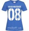 Жіноча футболка Фамилия 08 состарено Яскраво-синій фото