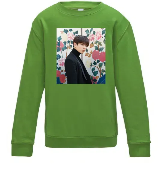 Дитячий світшот Чонгук БТС Лаймовий фото