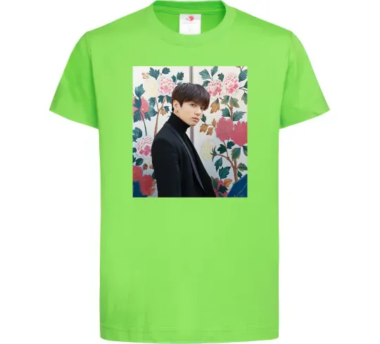 Дитяча футболка Чонгук БТС Лаймовий фото