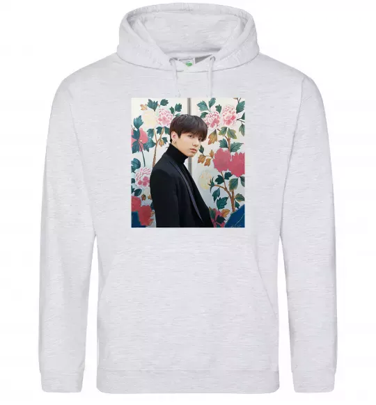 Чоловіча толстовка (худі) Чонгук БТС Сірий меланж фото