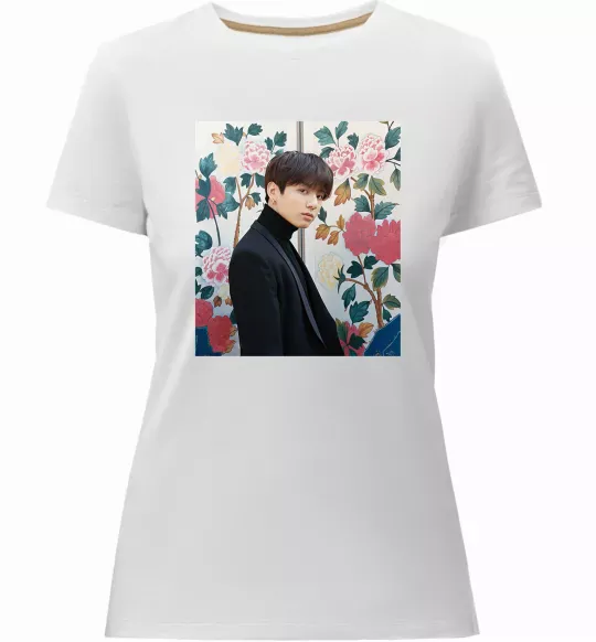 Жіноча преміум футболка Чонгук БТС Білий фото