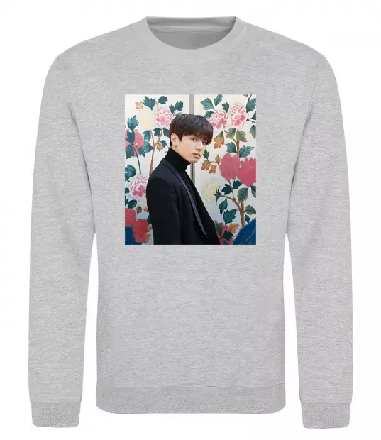 Світшот Чонгук БТС Сірий меланж фото