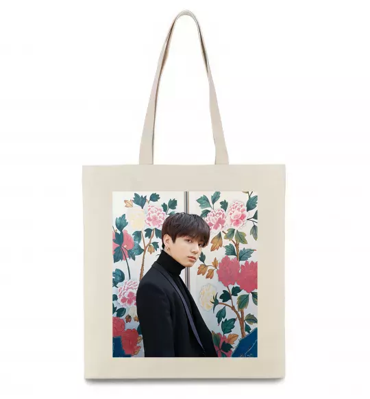 Еко-сумка Чонгук БТС Бежевий фото