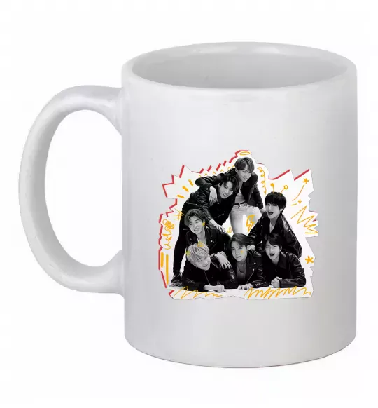 Чашка керамічна BTS k-pop Білий фото