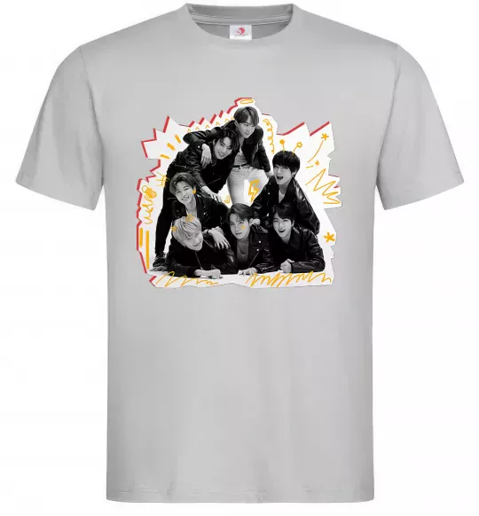 Мужская футболка BTS k-pop Серый фото