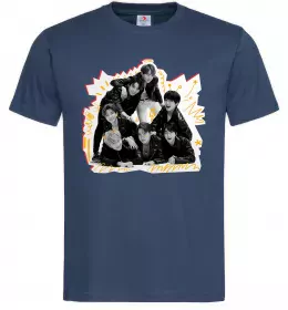 Мужская футболка BTS k-pop Темно-синий фото