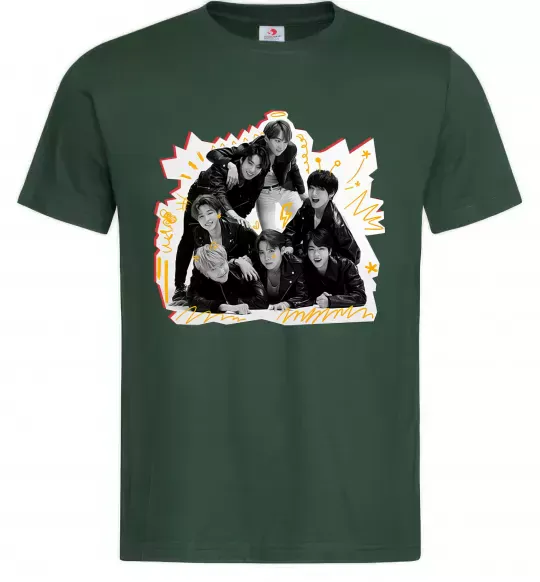 Мужская футболка BTS k-pop Темно-зеленый фото