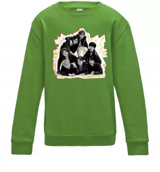 Детский Свитшот BTS k-pop Лаймовый фото