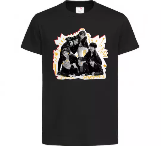 Детская футболка BTS k-pop Черный фото