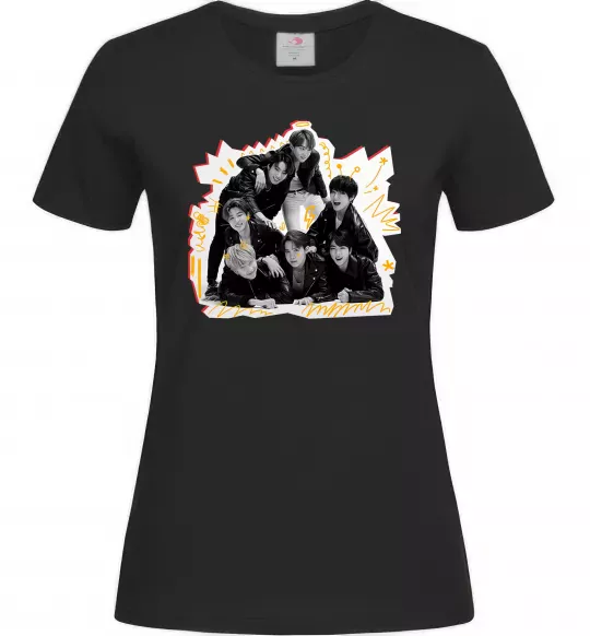 Женская футболка BTS k-pop Черный фото