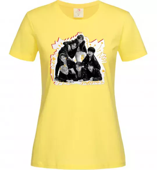 Женская футболка BTS k-pop Лимонный фото