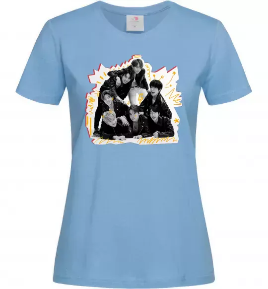 Женская футболка BTS k-pop Голубой фото