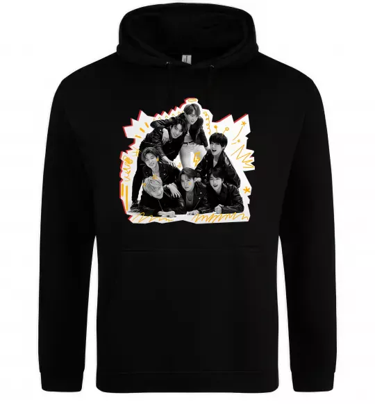 Чоловіча толстовка (худі) BTS k-pop Чорний фото