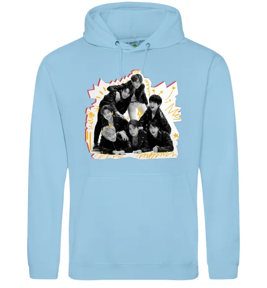 Мужская толстовка (худи) BTS k-pop Голубой фото