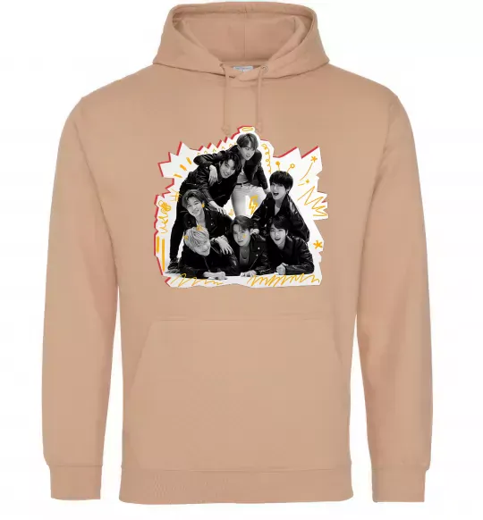 Женская толстовка (худи) BTS k-pop Песочный фото