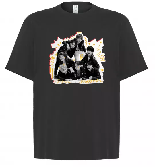 Футболка Оверсайз BTS k-pop Черный фото