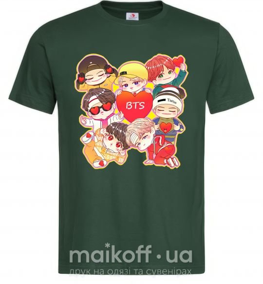 Чоловіча футболка BTS fun art Темно-зелений фото
