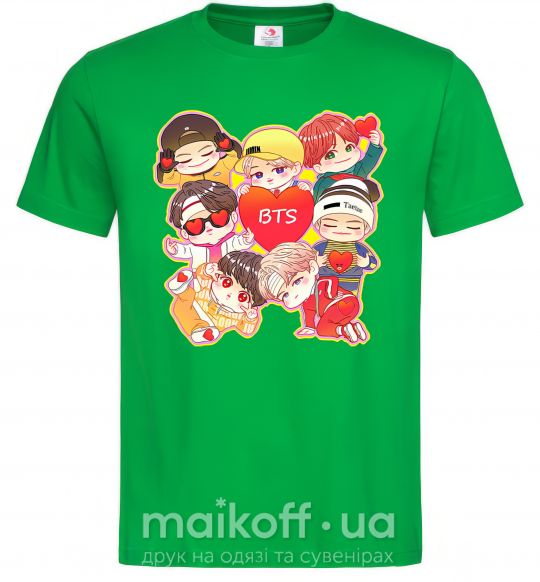 Мужская футболка BTS fun art Зеленый фото