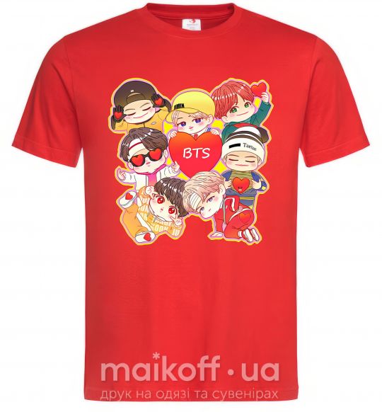 Мужская футболка BTS fun art Красный фото