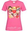 Жіноча футболка BTS fun art Яскраво-рожевий фото