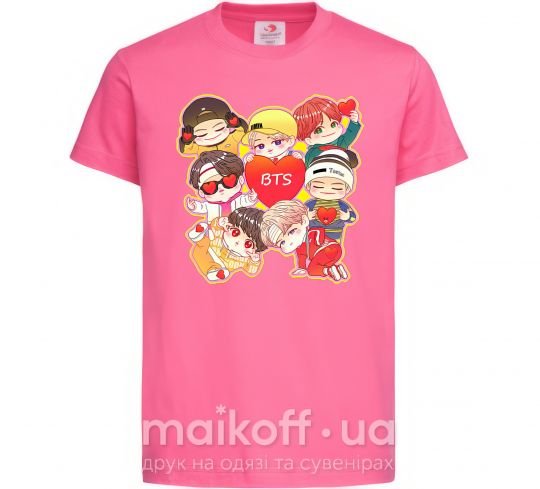 Дитяча футболка BTS fun art Яскраво-рожевий фото