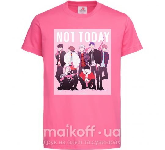 Детская футболка Not today bts art Ярко-розовый фото
