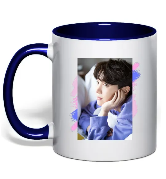 Чашка з кольоровою ручкою Photoshoot bts J-Hope Глибокий темно-синій фото