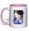 Чашка с цветной ручкой Photoshoot bts J-Hope Нежно розовый фото