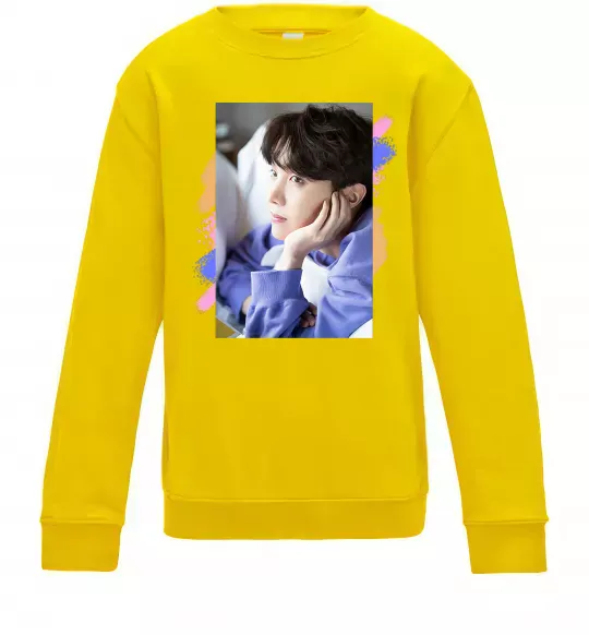 Детский Свитшот Photoshoot bts J-Hope Солнечно желтый фото