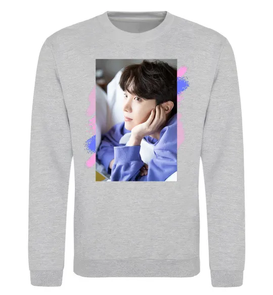 Свитшот Photoshoot bts J-Hope Серый меланж фото