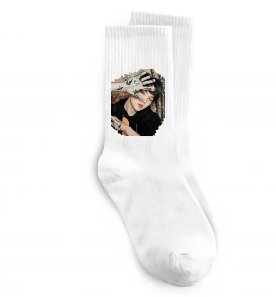 Носки Suga BTS paint Белый фото