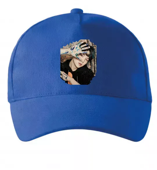 Кепка Suga BTS paint Яскраво-синій фото