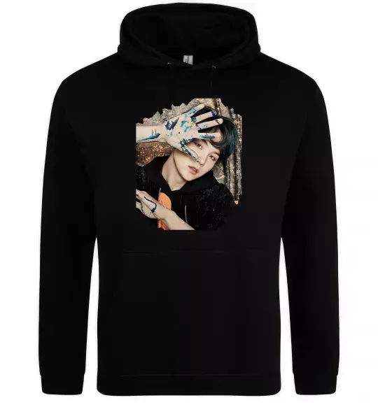 Чоловіча толстовка (худі) Suga BTS paint Чорний фото