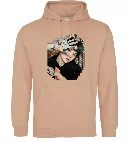 Чоловіча толстовка (худі) Suga BTS paint Пісочний фото