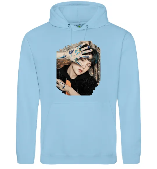 Жіноча толстовка (худі) Suga BTS paint Блакитний фото